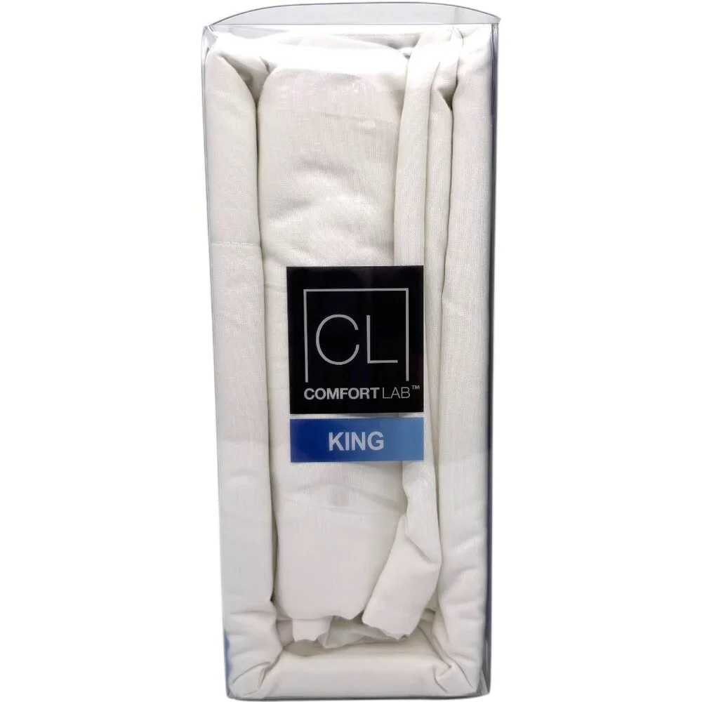 Comfort Lab King 4pc Temperature Regulating Cooling Breathable White Sheet Set